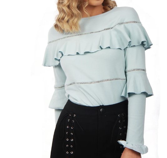 Ruffle Trim Top